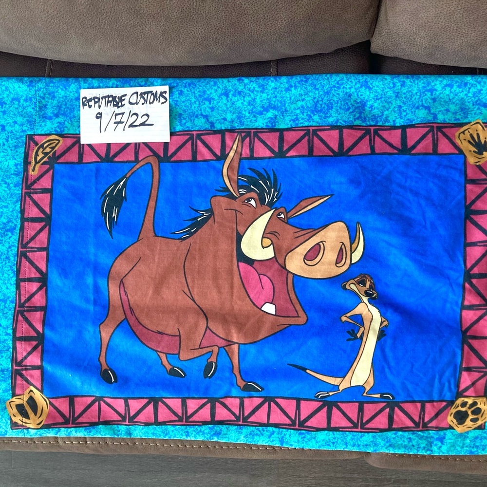 Timon and Pumbaa Lion King Pillow Case | Great Condition | Vintage Disney
